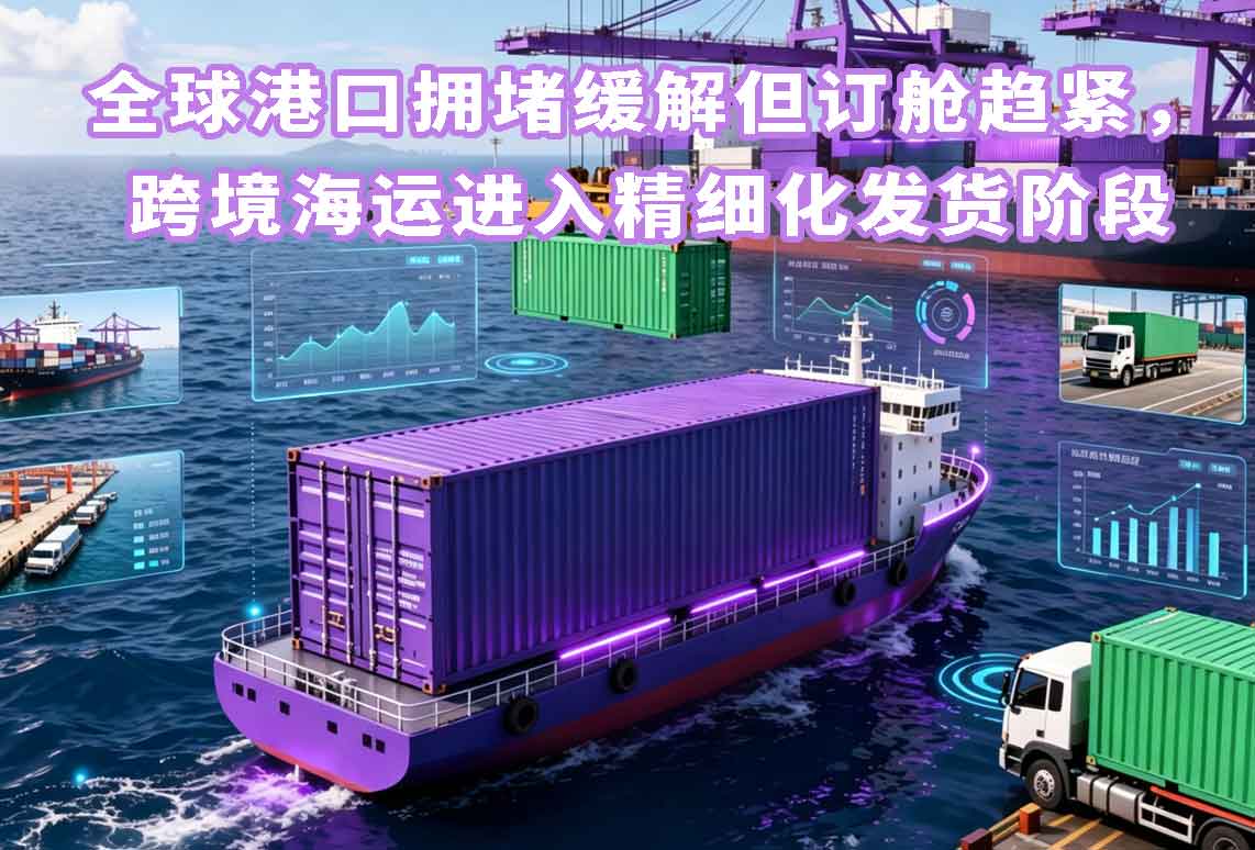 全球港口擁堵緩解但訂艙趨緊，跨境海運進入精細化發貨階段